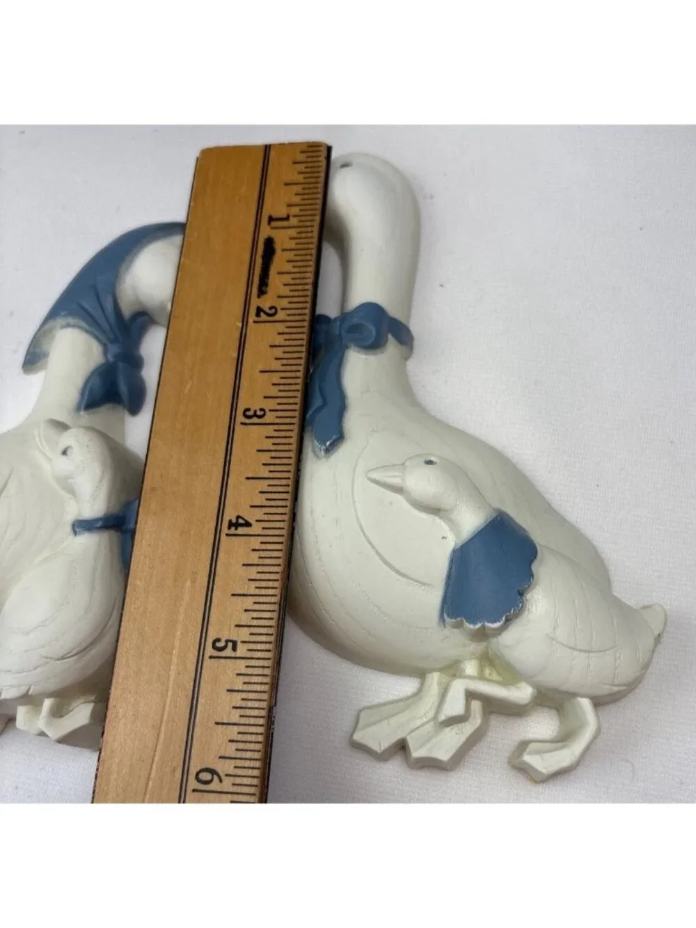 Burwood White Blue Goose Family Resin Wall Decor Set Adorable Farmhouse Vtg